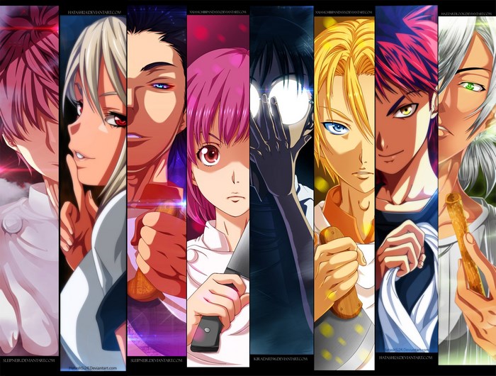Food Wars! Shokugeki no Soma characters collage
