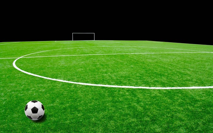 Soccer ball on a soccer field