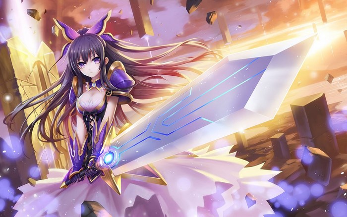 Kurumi Tokisaki from Date A Live holding a sword