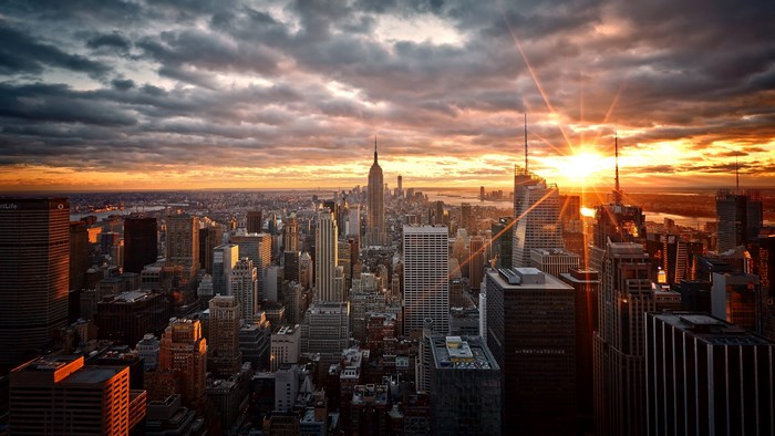 New York City Skyline at Sunset