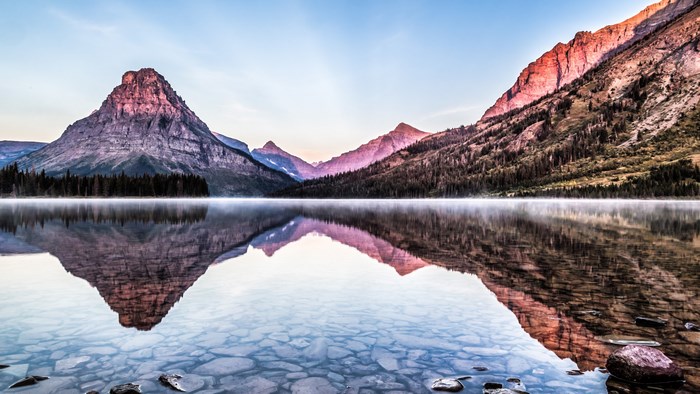 4K Mountain Lake Reflection