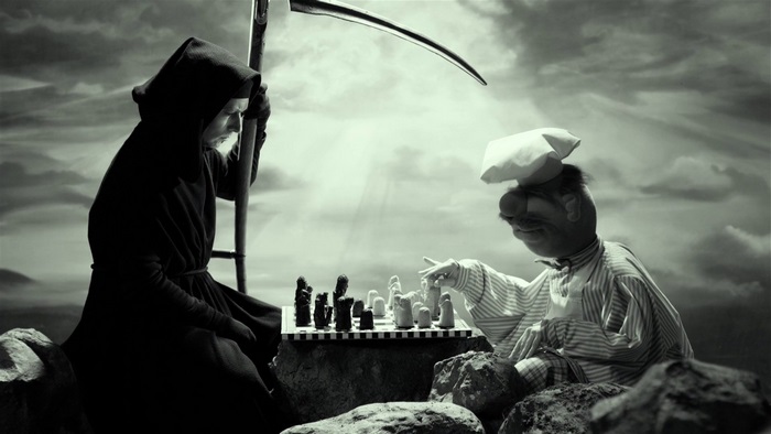 Death and Muppet playing chess