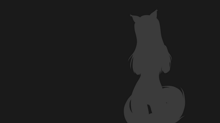 Minimalist silhouette of a cat-eared girl