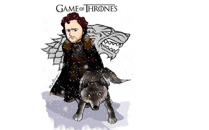 Jon Snow and Ghost from Game of Thrones