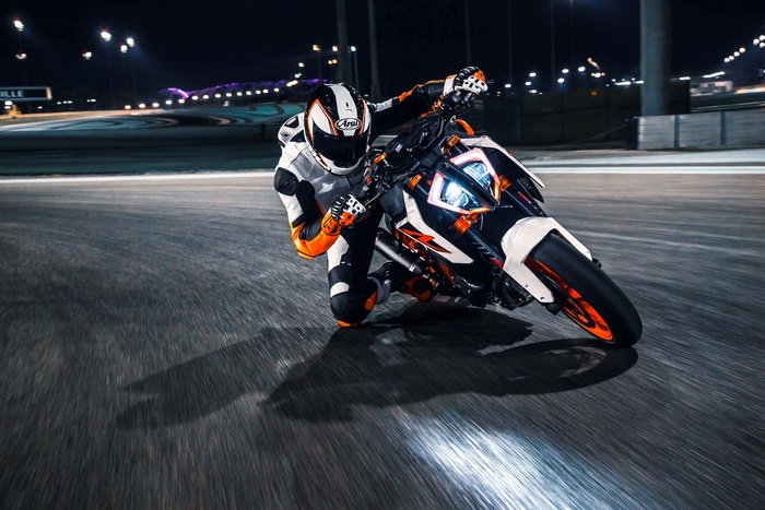 KTM 1290 Super Duke R motorcycle on track