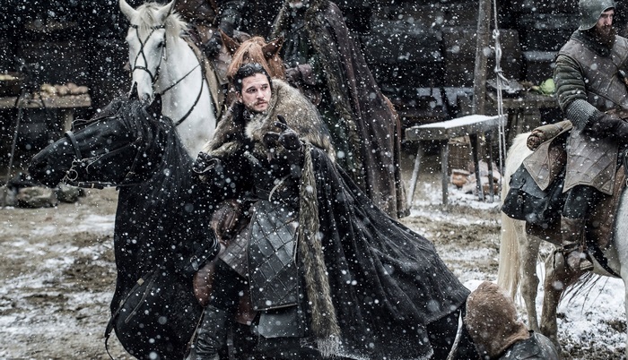 Jon Snow in Snowstorm on Horseback
