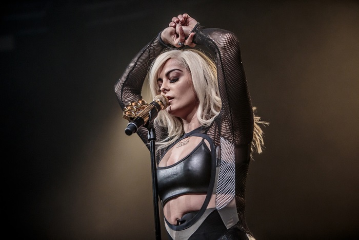 Bebe Rexha performing on stage
