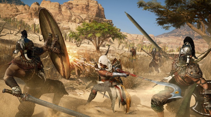 Assassins Creed Origins 4K combat scene