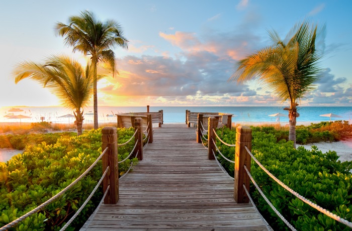 Turks and Caicos Islands Sunset Walkway 4K