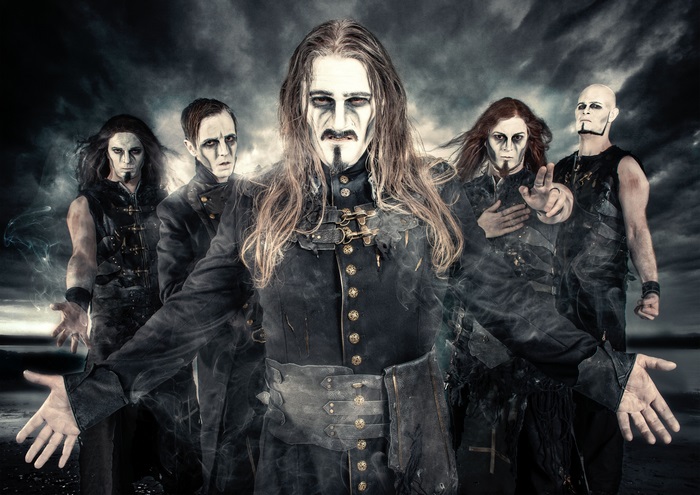 Powerwolf band members in dark attire