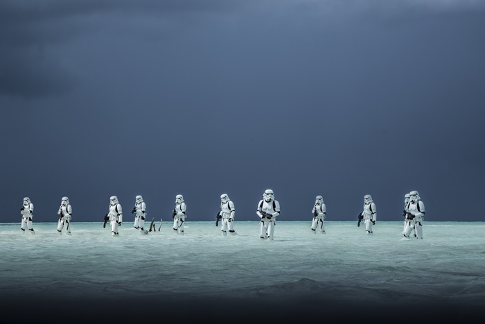 Stormtroopers from Rogue One: A Star Wars Story on water