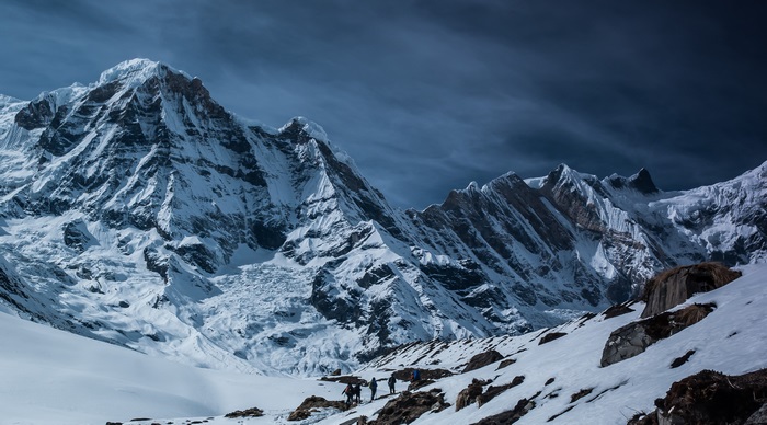 Snowy mountains 4K desktop background