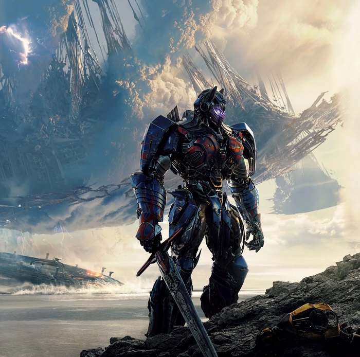 Optimus Prime 4K Standing with Sword Amidst Battle