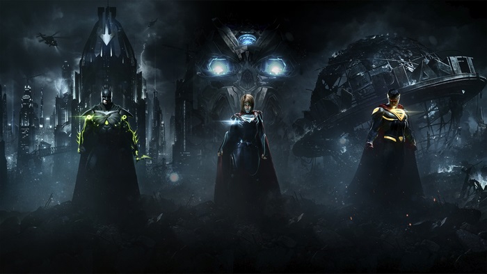Batman, Supergirl, and Superman from Injustice 2 4K