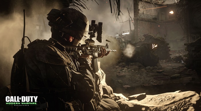 Call of Duty: Modern Warfare Remastered soldier firing rifle