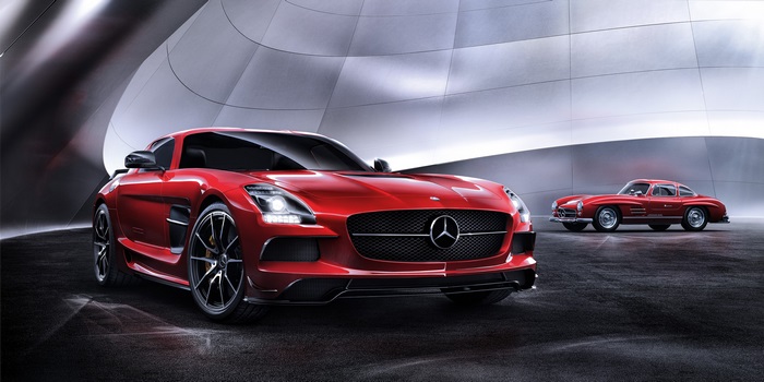 Mercedes SLS AMG and classic Mercedes