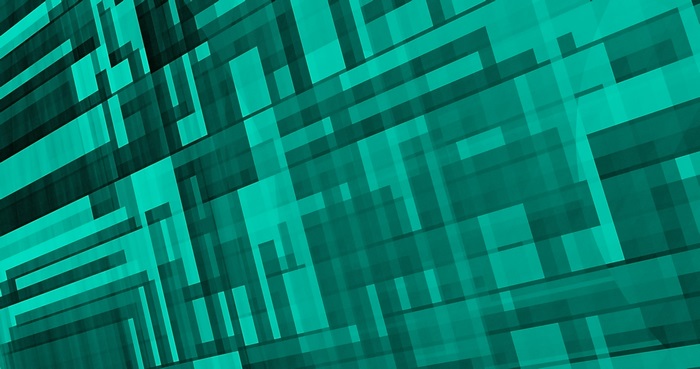 Abstract geometric pattern in teal and black