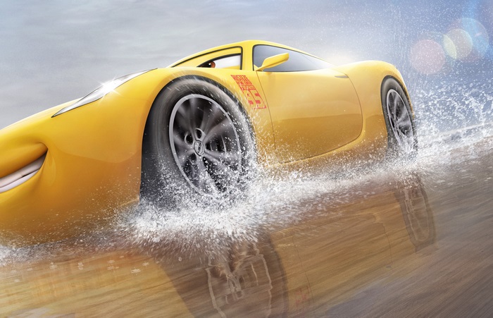 Lightning McQueen from Cars 3 splashing water