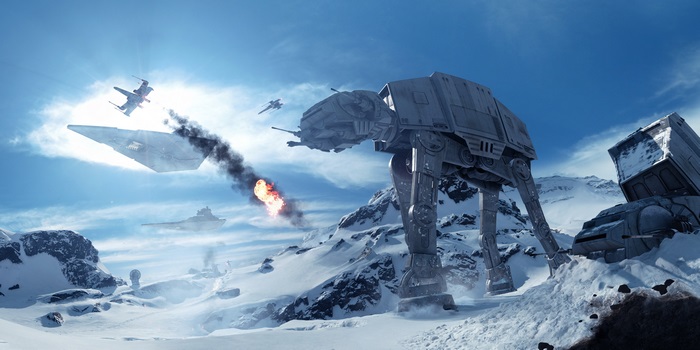 Star Wars Battlefront 2015 4K AT-AT battle