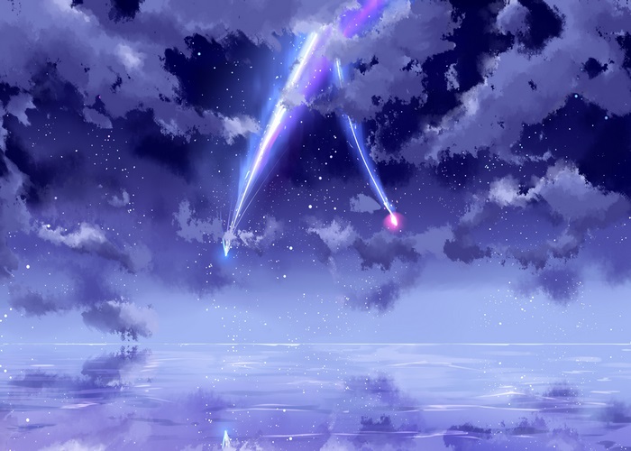 Your Name 4K Dreamy Night Sky with Shooting Stars
