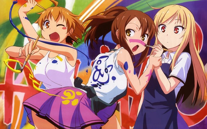 Shiina Mashiro, Aoyama Nanami, and Kamiigusa Misaki from Sakurasou no Pet na Kanojo