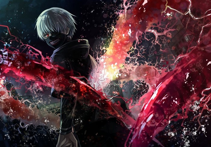 Kaneki Ken in Dark Tokyo Ghoul Scene