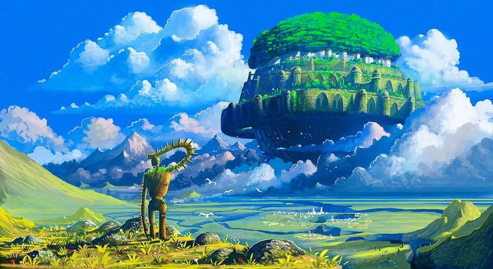 Castle in the Sky robot and floating island