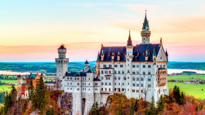 Neuschwanstein Castle in Germany during Fall