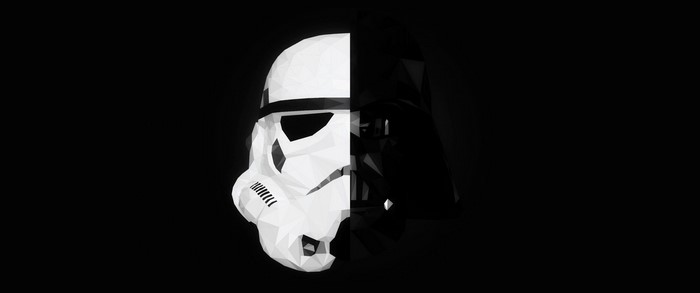 Stormtrooper and Darth Vader masks from Star Wars