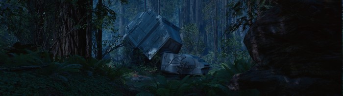 Star Wars Battlefront AT-ATs crashed in forest