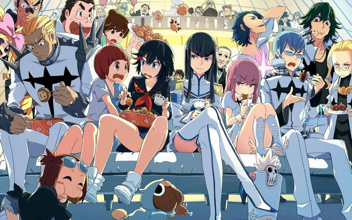 Kill la Kill characters eating together