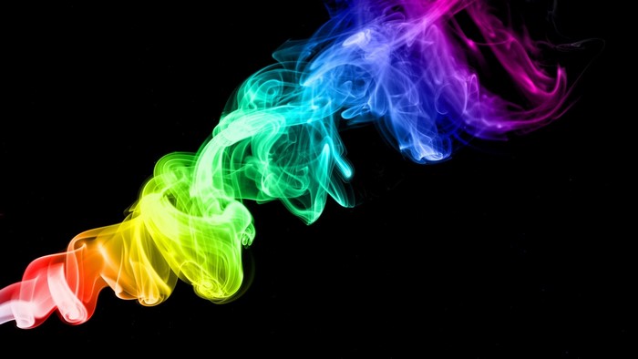 Vibrant Multicolor Smoke on Black Background