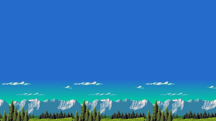 Retro 8-bit Mountain Landscape