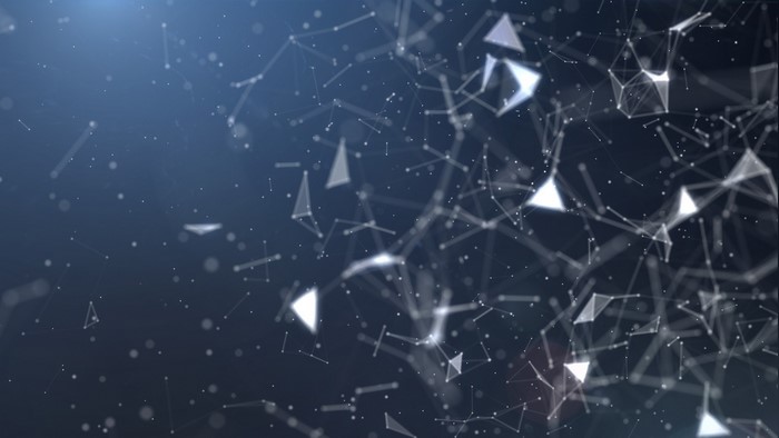 Abstract digital art with connected points and triangles