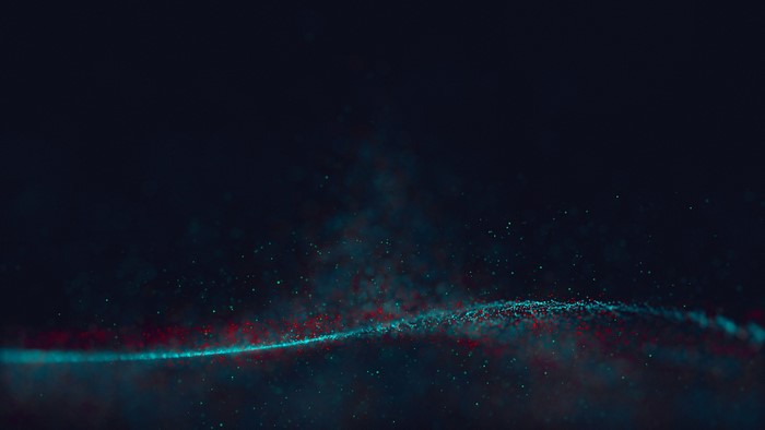 Abstract science fiction dots dust bokeh waves