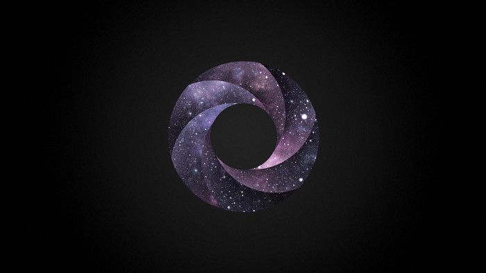 Abstract galaxy aperture on black background