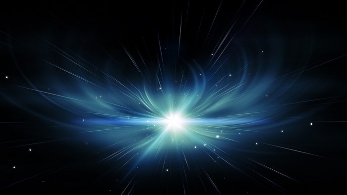 Abstract blue supernova in dark space