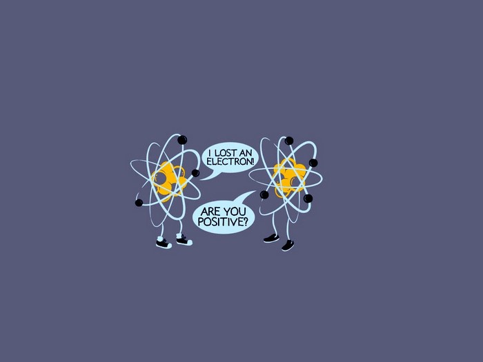 Atoms discussing losing an electron