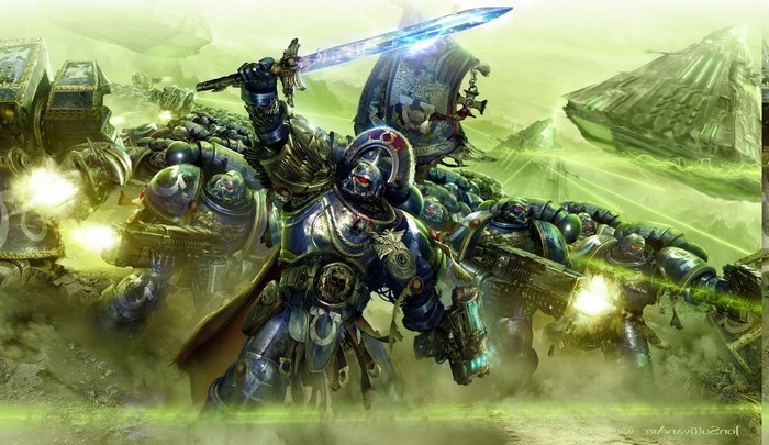 Warhammer 40,000 Ultramarines Space Marines in battle