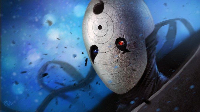 Obito Uchiha with Sharingan and Rinnegan in Naruto Shippuden