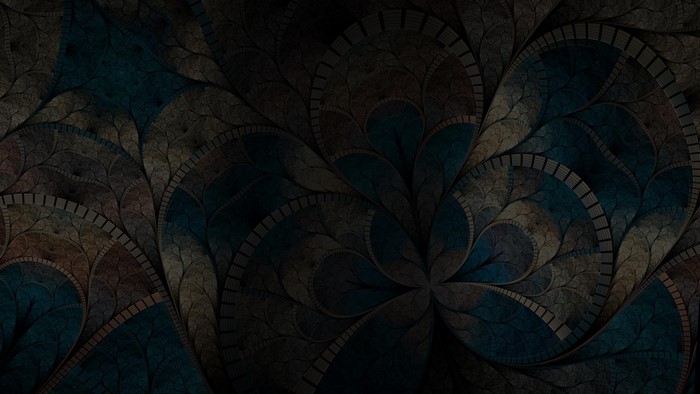 Abstract fractal digital art with floral patterns