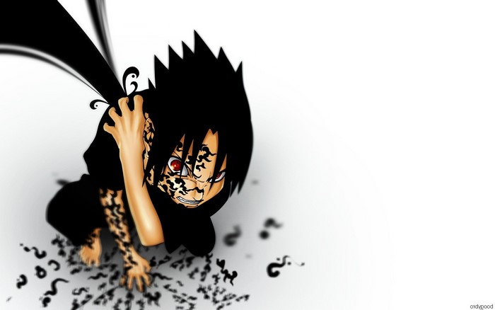 Sasuke Uchiha from Naruto with cursed marks