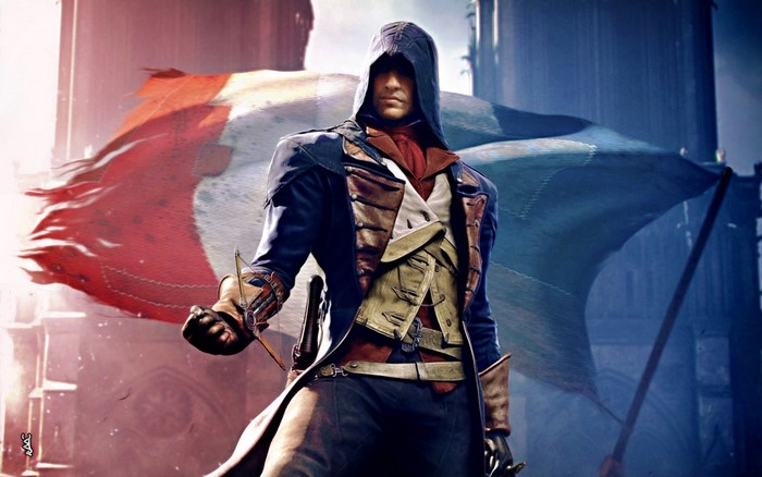 Arno Dorian from Assassin's Creed Unity with French Flag