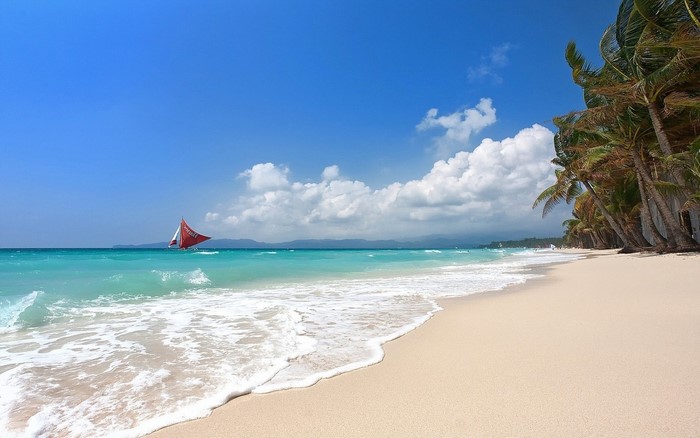 Sailboat on Boracay Island Beach, Philippines