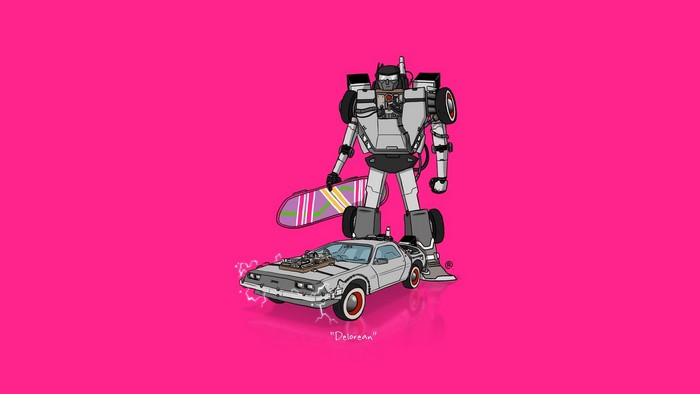 Transformer with DeLorean and hoverboard