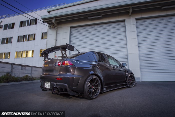 Mitsubishi Lancer Evolution X with large rear wing