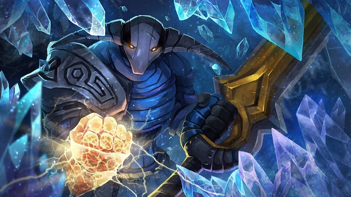 Sven from Dota 2 with ice crystals