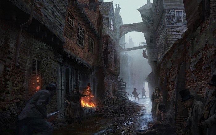 Assassin's Creed Syndicate concept art of a Victorian street