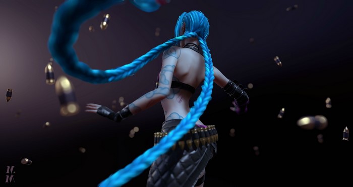 Jinx from League of Legends with bullets