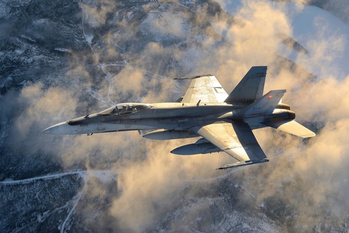 McDonnell Douglas F/A-18 Hornet Jet Fighter in Flight